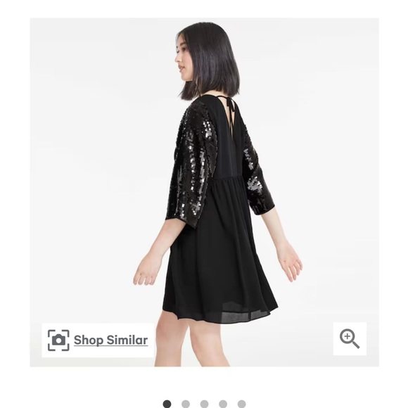 Sequin flutter sleeve dress - Picture 2 of 4